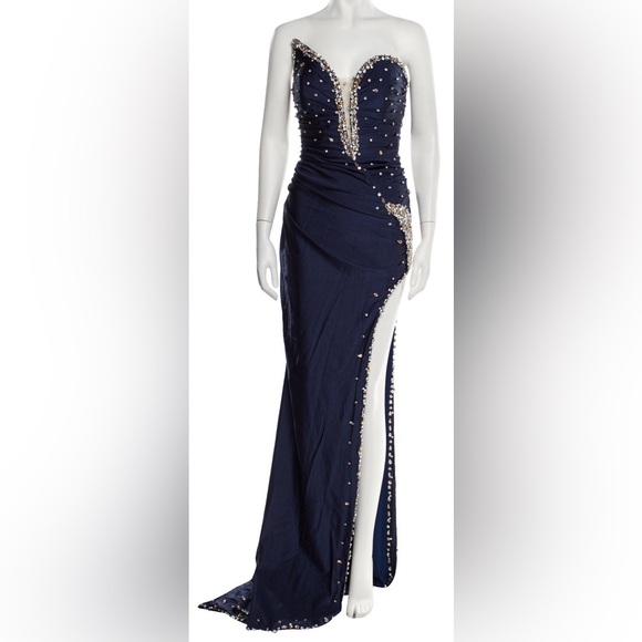 Portia and Scarlett Dresses & Skirts - NEW Portia and Scarlett Midnight Blue Embellished Dress size 14 STRETCH